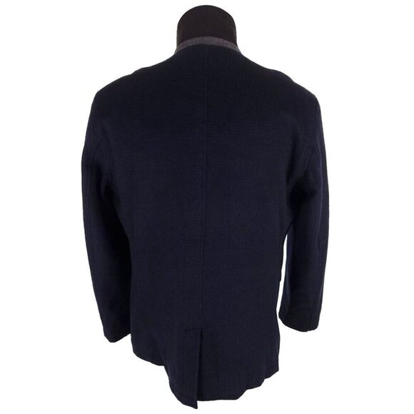 Hart Schaffner Marx Forrester Wool Blend Coat M Mens Navy Plaid - Picture 10 of 14